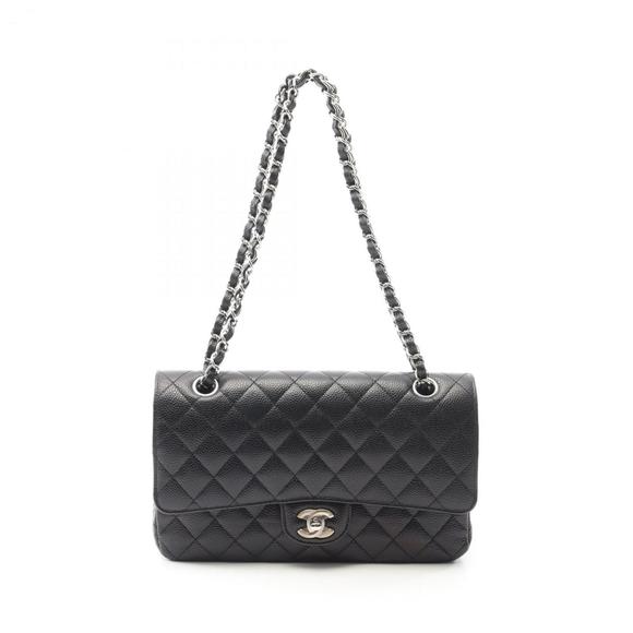 CHANEL Matelasse Double Flap Shoulder Bag in Grained Calfskin Leather, Black,... - Picture 1 of 11